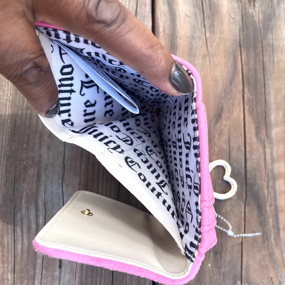 Juicy Couture Y2K Barbie Pink Embellished Tri-Fold Wallet & Gold Hardware - Picture 8 of 12